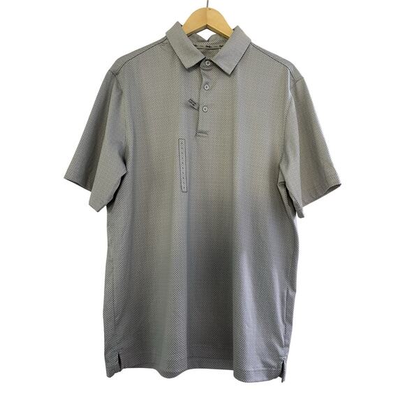 WALTER HAGEN P11 Textured Stripe Performance Polo Shirt Size L Gray Golf UPF 50 - Picture 1 of 9